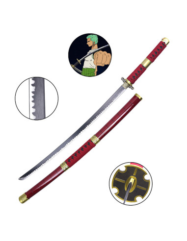 Katana Zoro, One Piece
 Texto grabado en hoja-NO