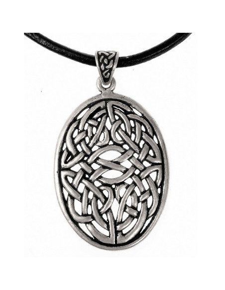 Celtic Openwork Knot Oval Pendant