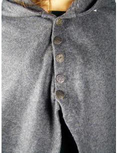 Capa medieval corta de dama modelo Heidi, color gris 2