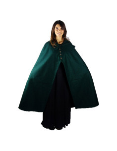Capa medieval corta de dama modelo Heidi, color verde
