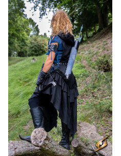 Middeleeuwse jurk vrouw Rebel Adelina in het zwart 2