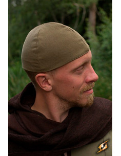 Gorro medieval Baldur en verde oliva 2