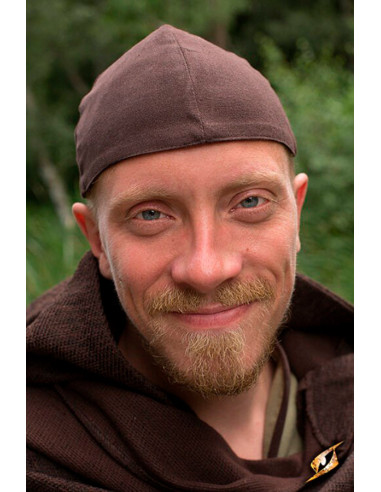 Gorro medieval Baldur en color marrón oscuro