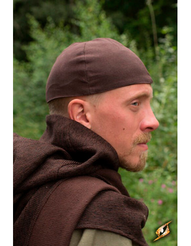 Gorro medieval Baldur en color marrón oscuro