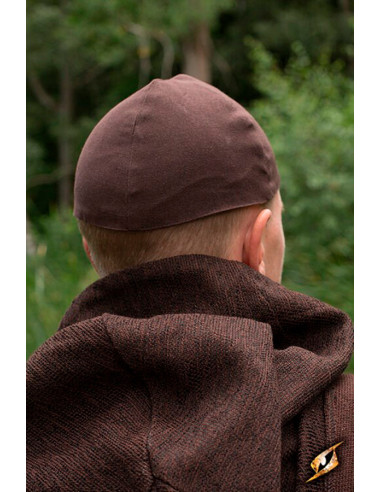 Gorro medieval Baldur en color marrón oscuro