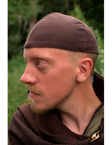 Gorro medieval Baldur en color marrón oscuro