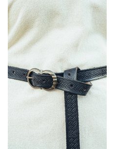 Celta lange leren riem model Merle, kleur zwart