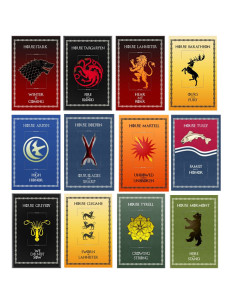 Komplettes Set mit 12 Hausbannern aus Game of Thrones