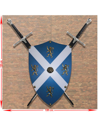 Panoplia de espadas y escudo BraveHeart de William Wallace