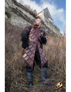 Het Brigantine-harnas van de Lumberjack Warrior in donkerbruin