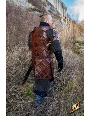 Het Brigantine-harnas van de Lumberjack Warrior in donkerbruin