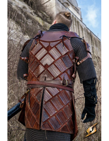 Het Brigantine-harnas van de Lumberjack Warrior in donkerbruin