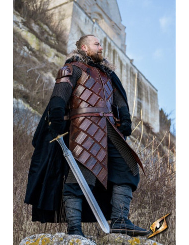 Het Brigantine-harnas van de Lumberjack Warrior in donkerbruin