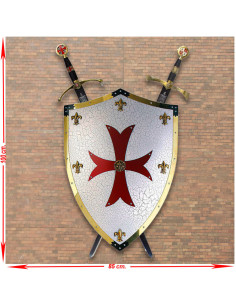 Panoplia Escudo Caballeros Templarios con Espadas