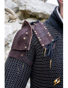 Lumberjack-Schulterpolster-Set aus braunem Wildleder 2