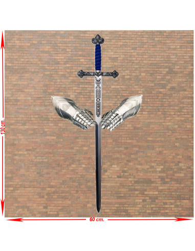 Middeleeuws arsenaal van Sint-Joris met handschoenen en zwaard