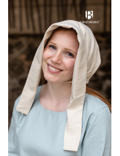 Gorro medieval Bonnet mujer Dagmar, color natural
