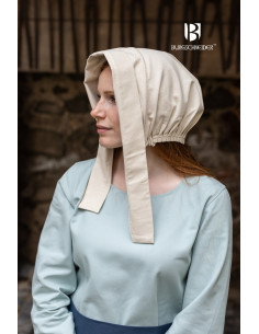 Gorro medieval Bonnet mujer Dagmar, color natural 2