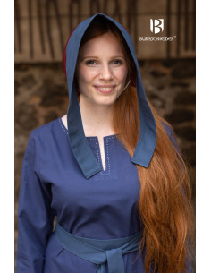 Mittelalterliche Damen-Mütze von Dagmar, burgunderrot 2