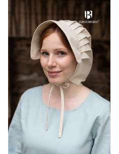 Middeleeuwse hoed Bonnet vrouw Emma in natuurlijke kleur