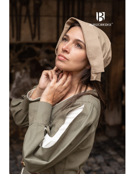 Middeleeuwse Bonnet vrouw Helga pet,...