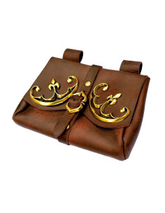 Bolsa medieval para cinturón, siglos XII-XIV (18x13 cm.)