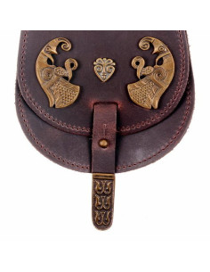 Bolsa riñonera vikinga Haakon el Bueno en piel (16x13 cm.) 2