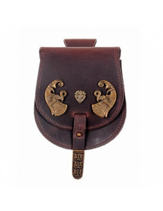 Bolsa riñonera vikinga Haakon el Bueno en piel (16x13 cm.)