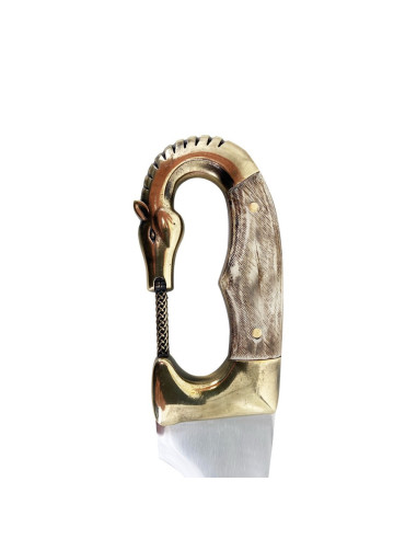 Falcata íbera artesanal decorativa con vaina, hoja 60 cm.