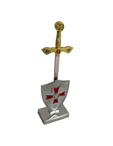Templar-brevåbner med Templar-korsskjoldstøtte