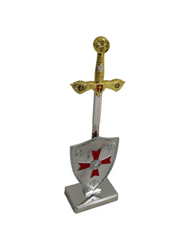 Templer-Brieföffner mit Templerkreuz-Schildauflage