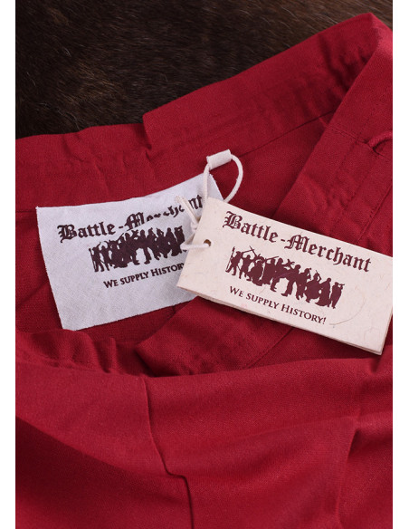 Falda medieval larga de vuelo ancho roja