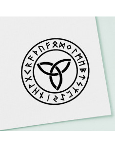 Stempel og blækpude med Celtic og Viking Triquetra,... 2