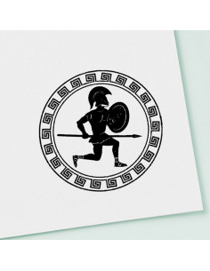 Antikkens Grækenland blækstempel og stempel med kriger,... 2