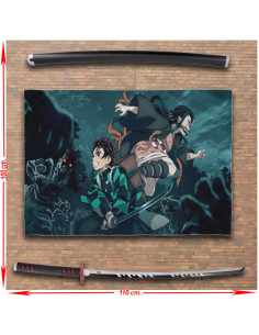Pack estandarte + katana de Tanjiro Kamado de Demon Slayer