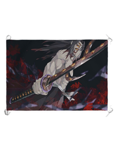 Banner-Flag Demon Slayer af Kokushibou Tsugikuni Michikatsu (70x100 cm.)
 Materiale-Satin
