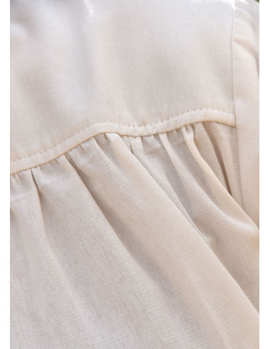 Camisa medieval de verano con mangas cortas, color blanco natural