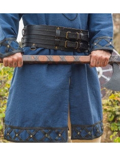 Robuuste Vikingriem model Anike, kleur zwart