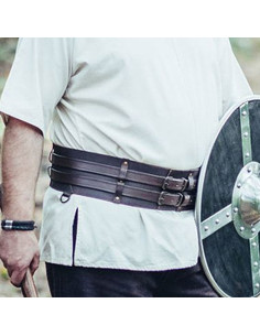 Robuster Gürtel im Wikinger-Stil, Modell Sif, dunkelbraun 2