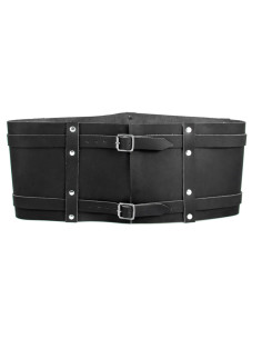 Cinturón vikingo ancho modelo Joon, cuero negro