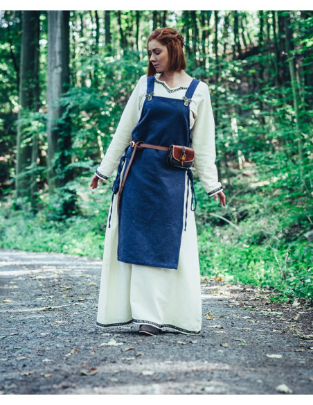 Middelalderligt smalt læderbælte, brunt