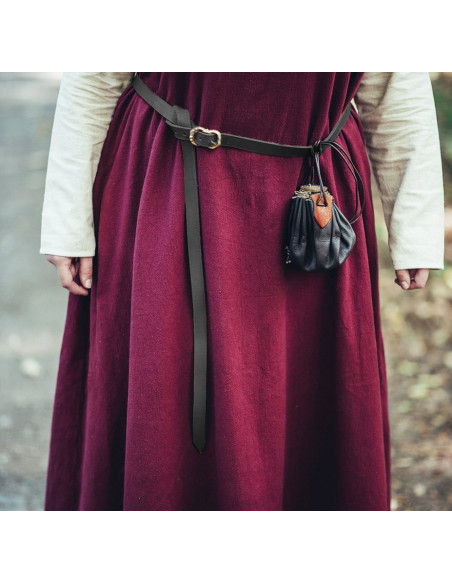 Smalt middelalderlig læderbælte, sort...