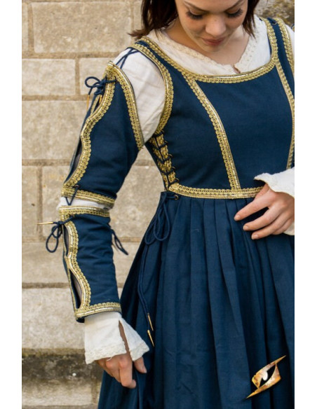 Vestido Medieval Lucrecia Azul...
