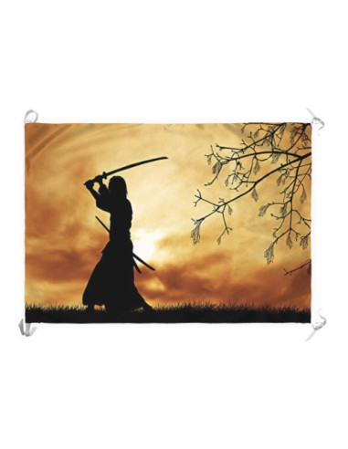 Banner-Flagge „Spirit of the Last Samurai“ (70 x 100 cm)
 Material-Satin