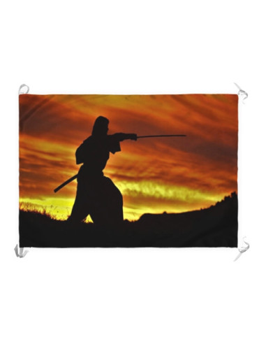 Banner-Flagge „Geist und Mut des letzten Samurai“ (70 x 100 cm)
 Material-Satin
