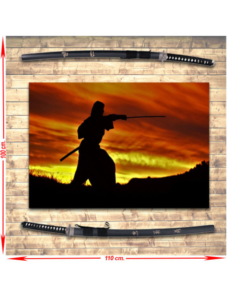 Pack Estandarte amanecer + Katana Espíritu + Katana Corage Último Samurai
