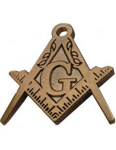 Pin insignia masónica escuadra y el compás en bronce...