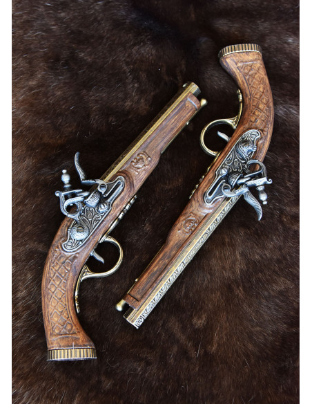 Set van 2 vermessingde achthoekige...