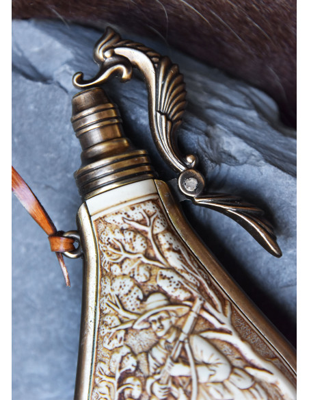 Elfenbenskrudtæske til flintlåsvåben