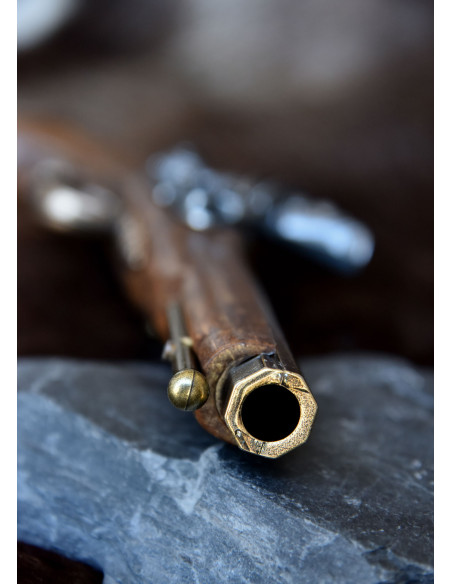 Fransk messingbelagt flintlåspistol,...